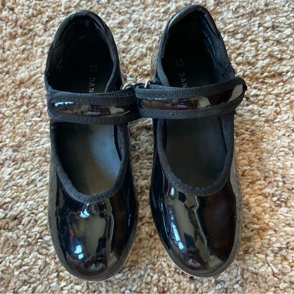 Girls Danskin Tap Shoes Size 10 Black - Picture 2 of 5
